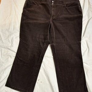 Lane Bryant Chocolate Brown Corduroy Flare Pants Size 26 Petite